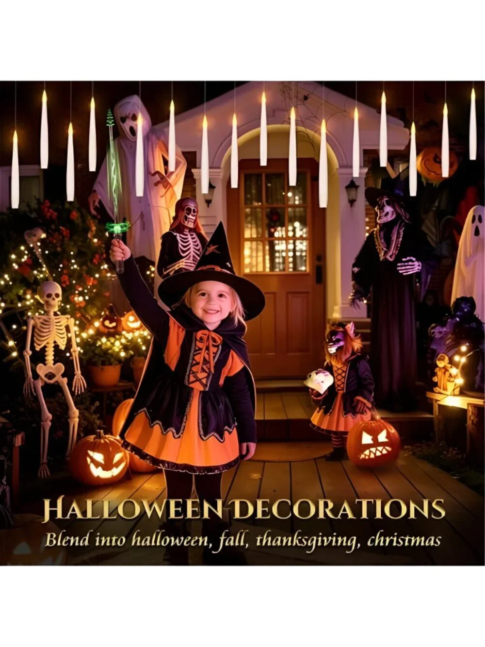 30 Halloween Mochi Squishy Toys + 20 Floating Candles with Magic Wand